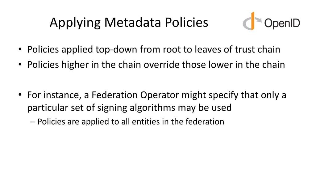 applying metadata policies