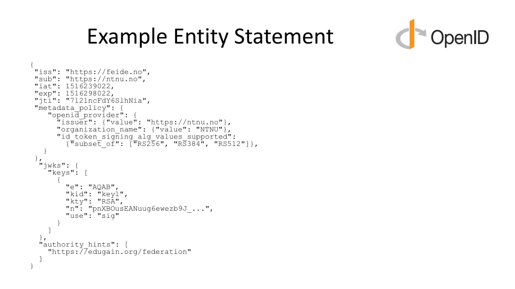 example entity statement