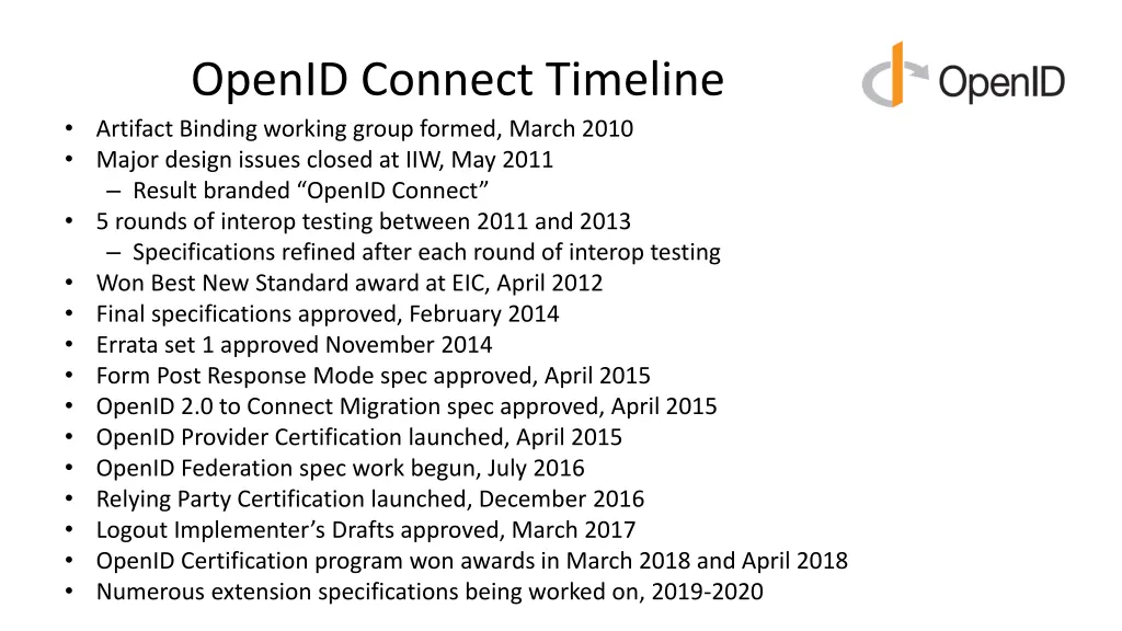 openid connect timeline artifact binding working