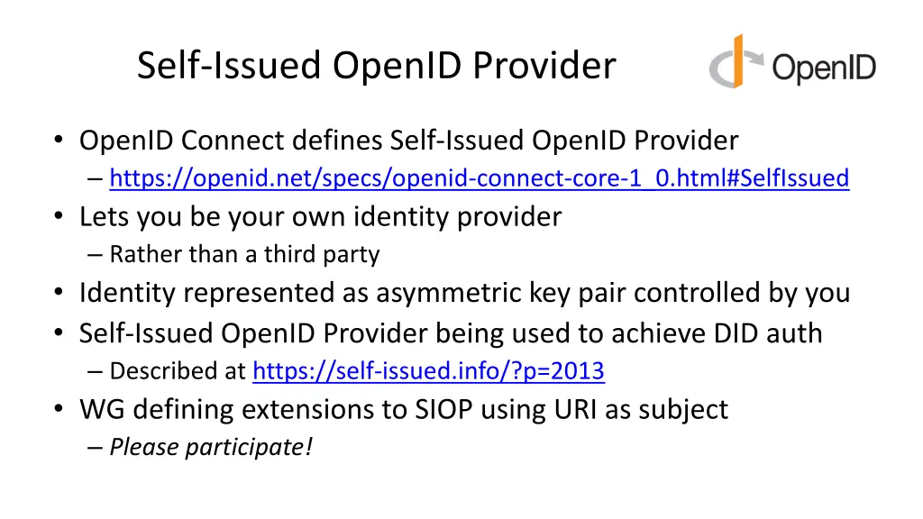 self issued openid provider