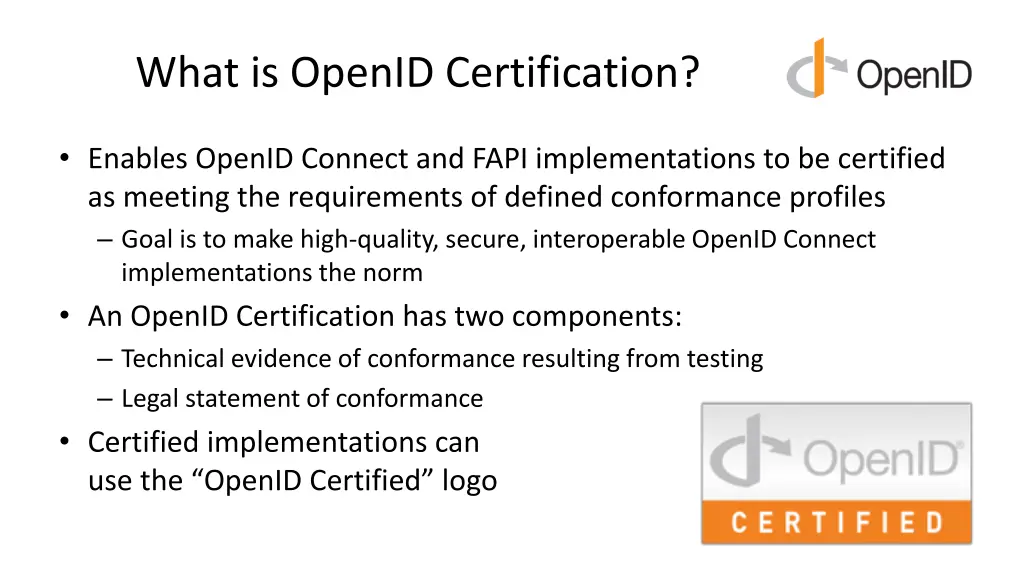 what is openid certification