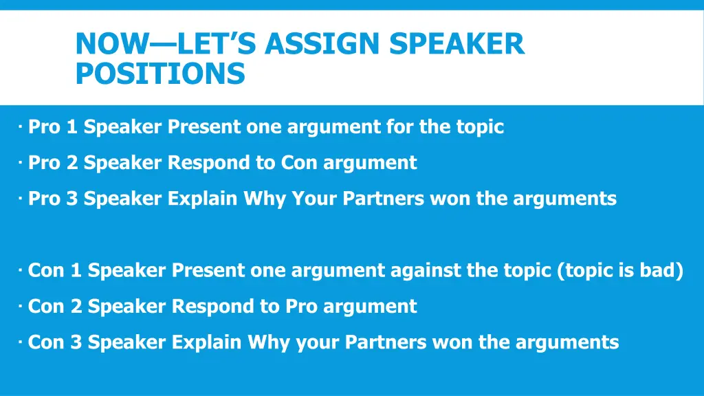 now let s assign speaker positions