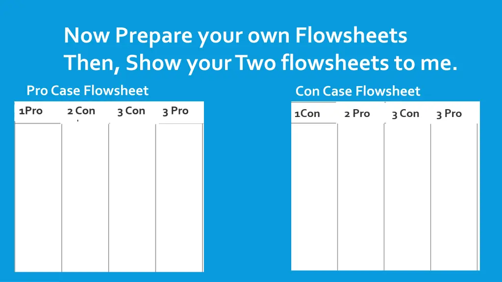 now prepare your own flowsheets then show your
