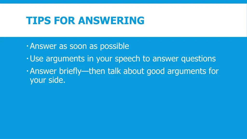 tips for answering