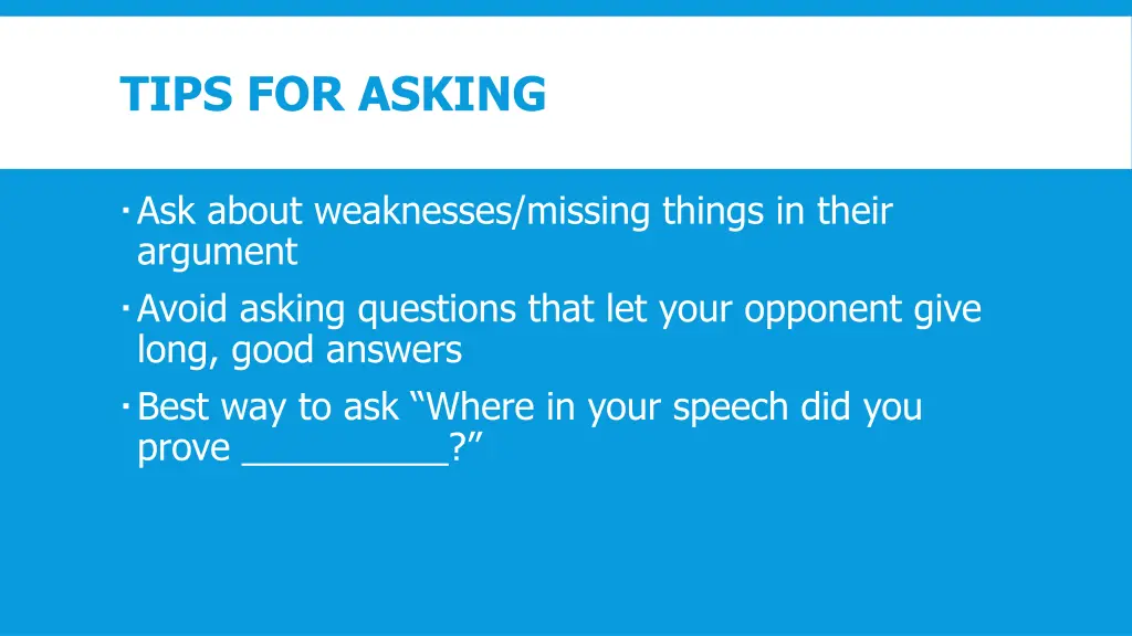 tips for asking