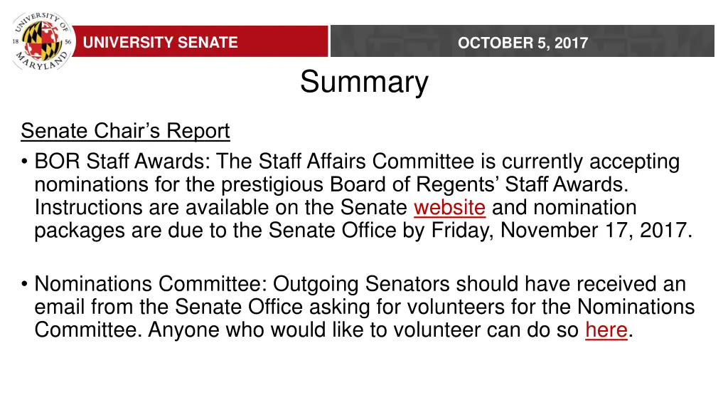 university senate 1