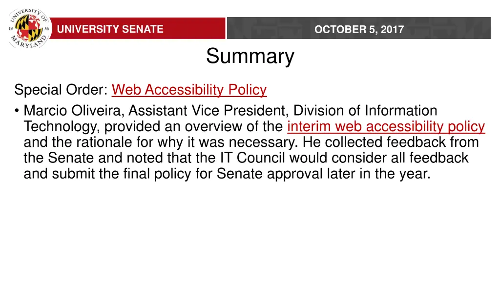 university senate 5