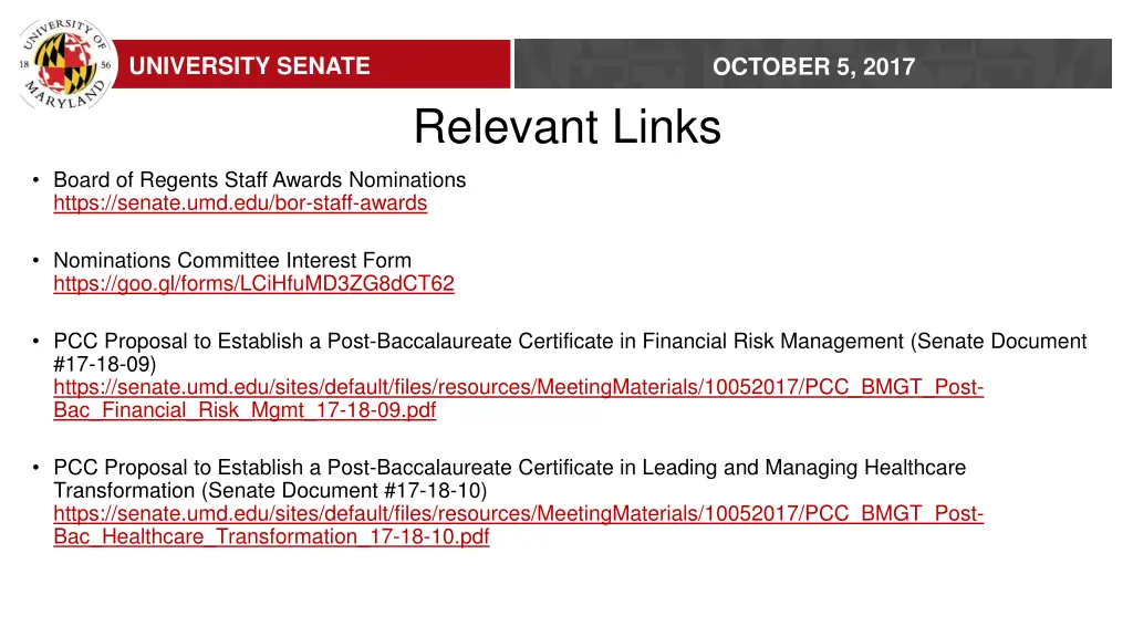 university senate 8