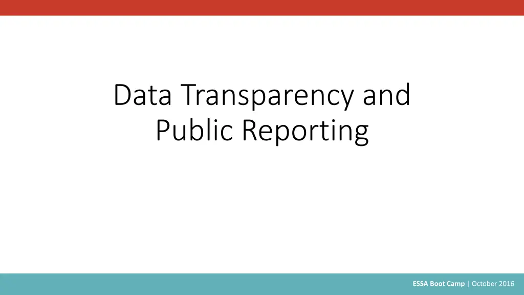 data transparency and public reporting