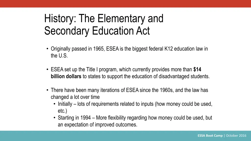 history the elementary and secondary education act