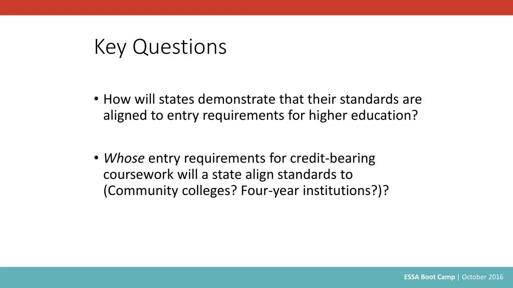 key questions