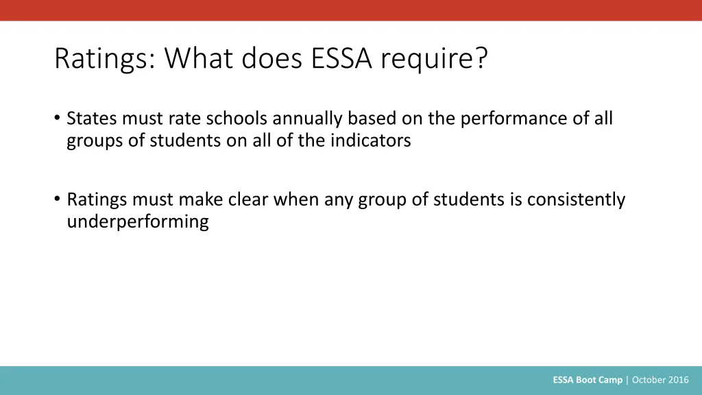 ratings what does essa require