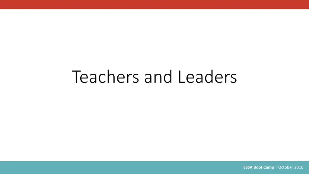 teachers and leaders