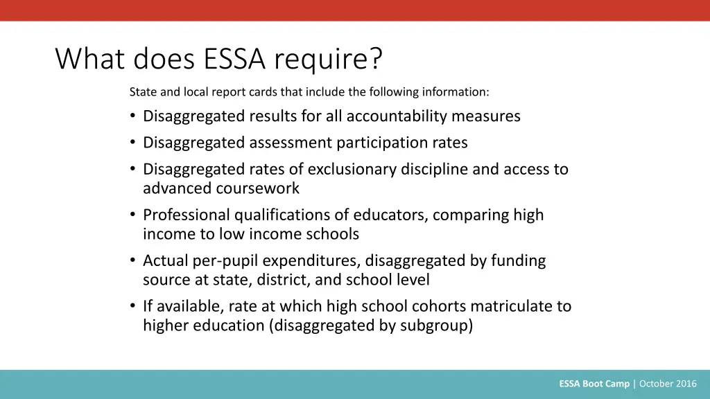 what does essa require
