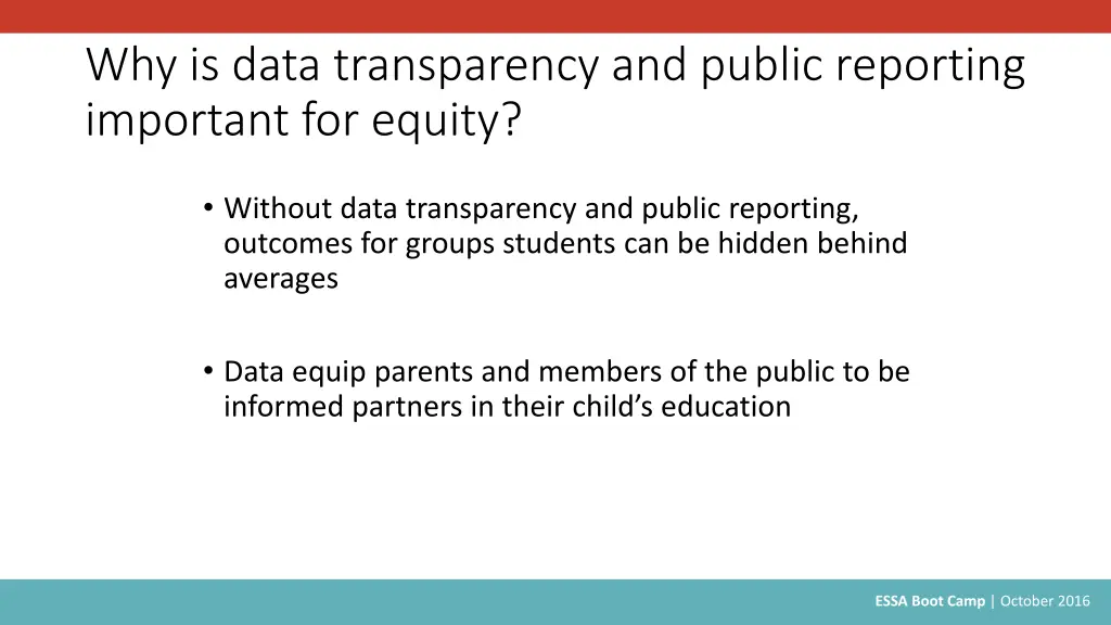why is data transparency and public reporting