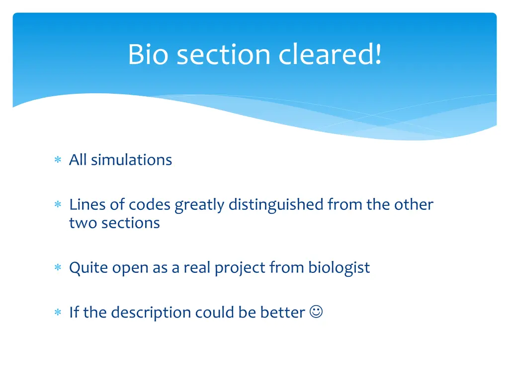 bio section cleared
