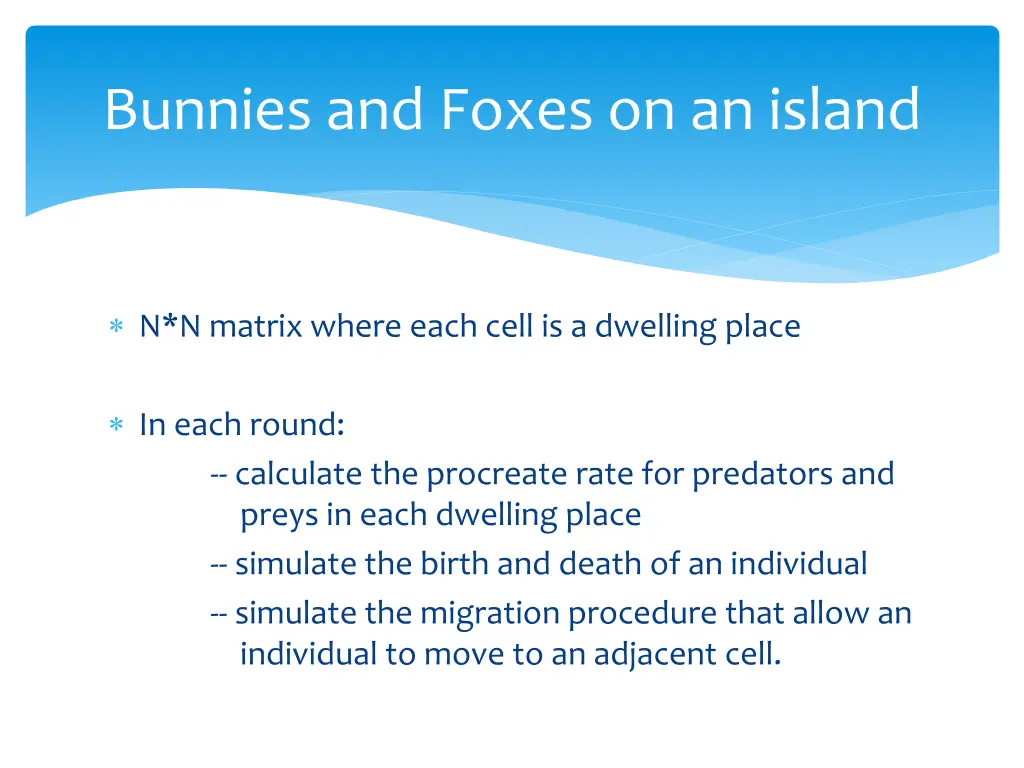bunnies and foxes on an island