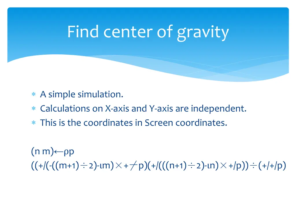 find center of gravity