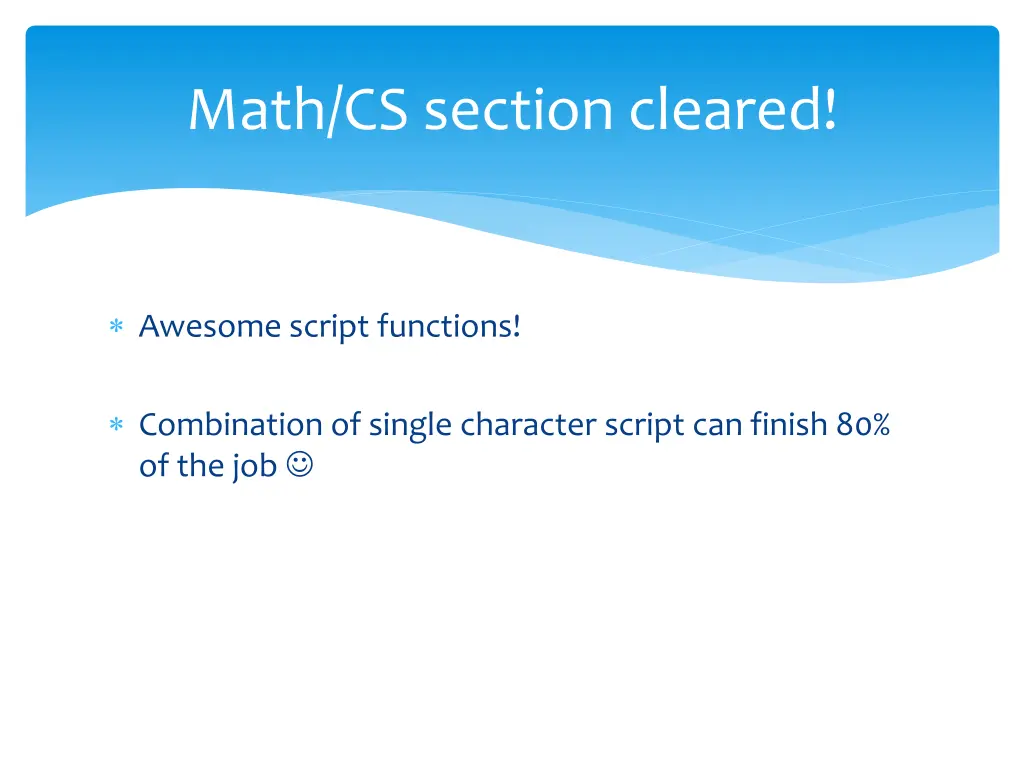 math cs section cleared