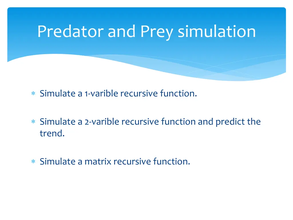 predator and prey simulation