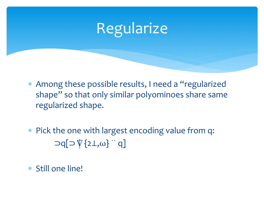 regularize