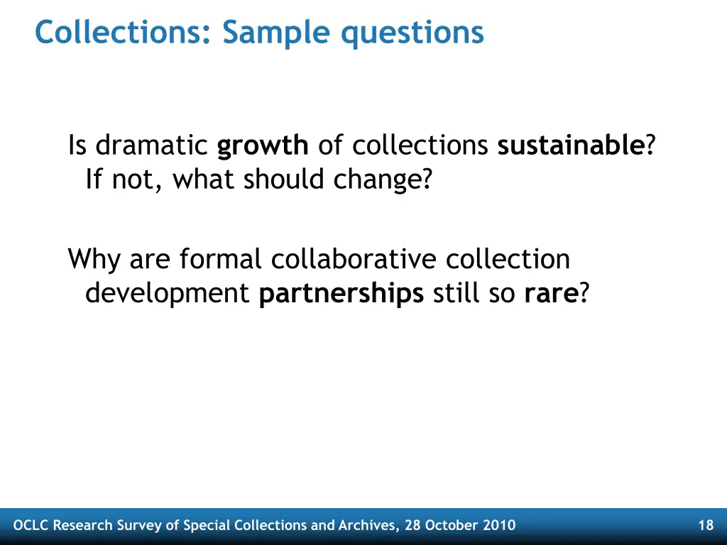 collections sample questions