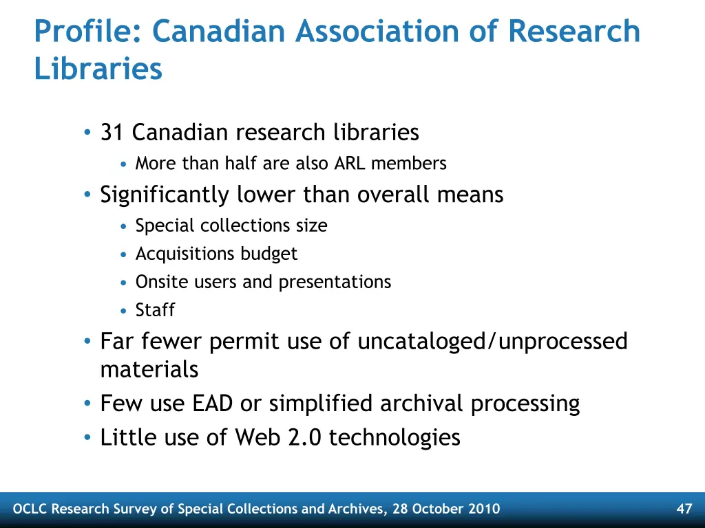 profile canadian association of research libraries