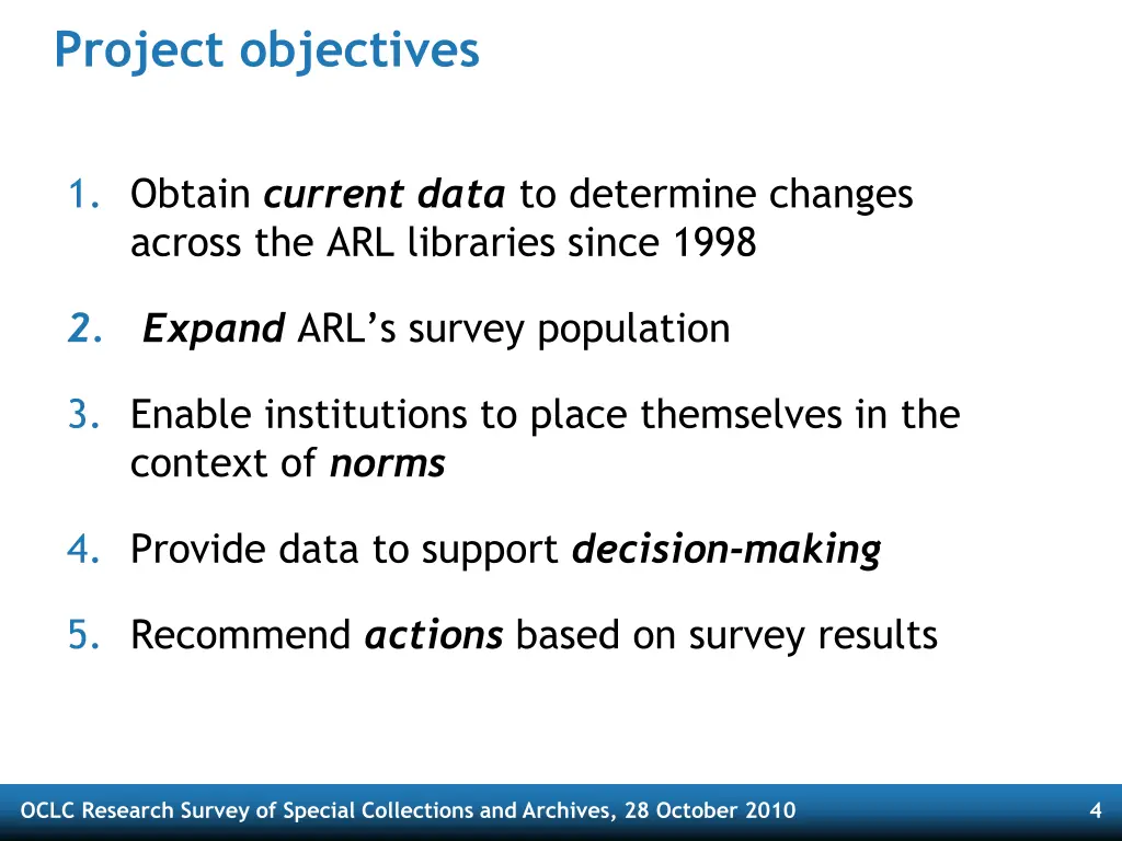 project objectives