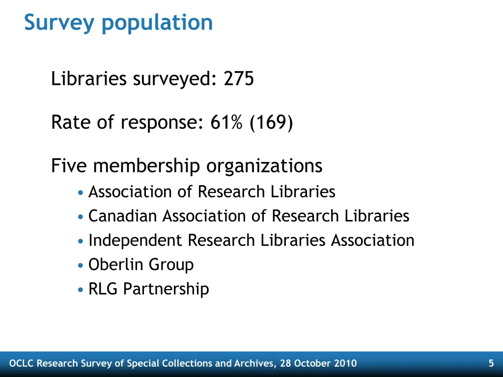 survey population