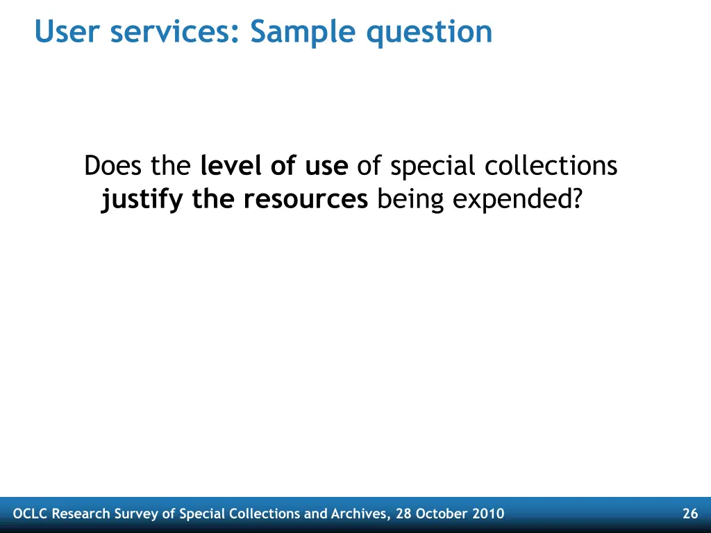 user services sample question