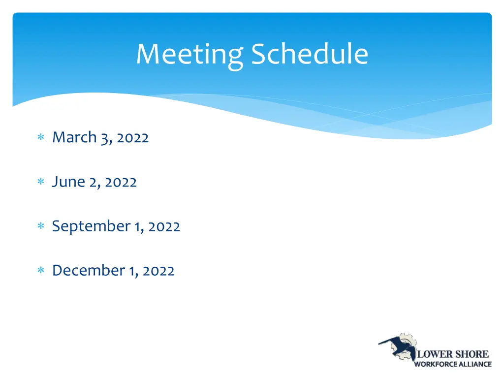 meeting schedule