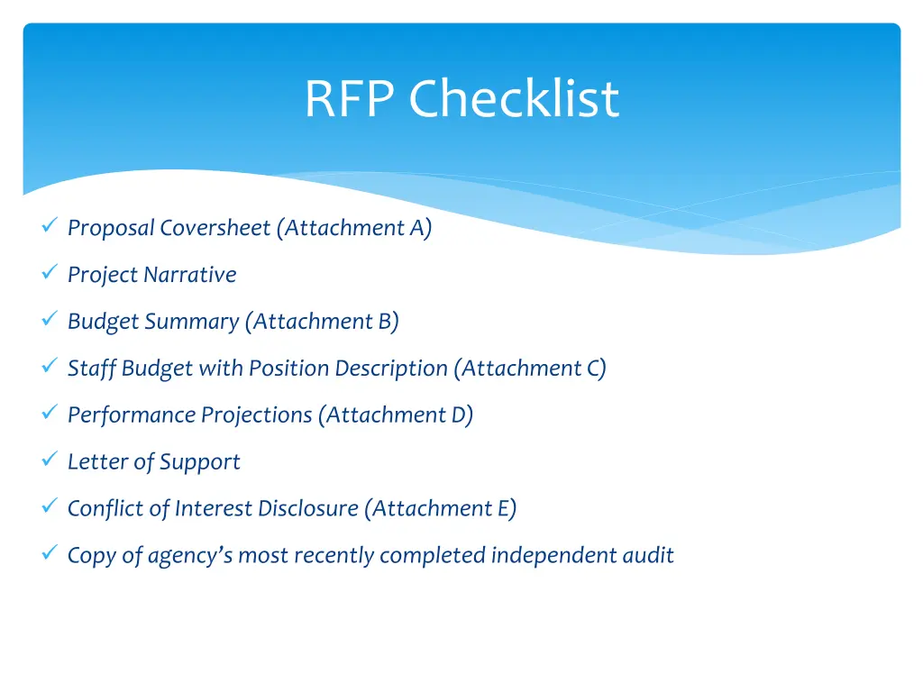 rfp checklist