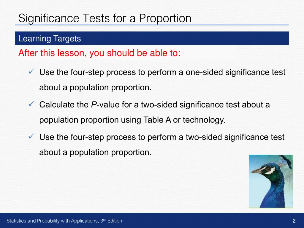 significance tests for a proportion