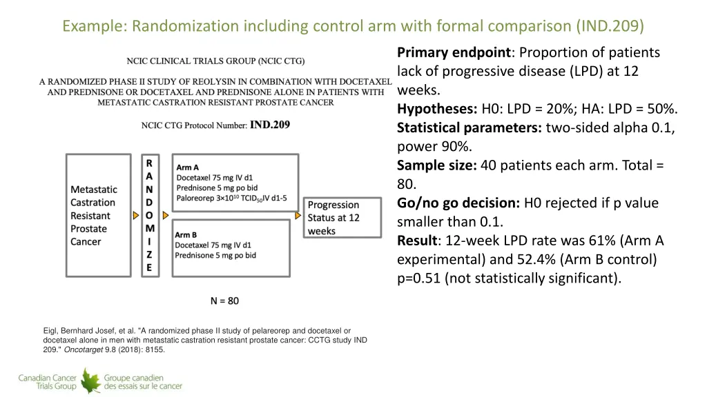 example randomization including control arm with 2