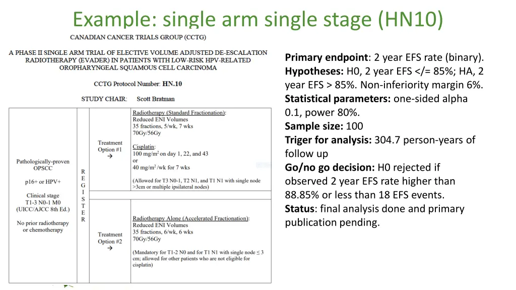 example single arm single stage hn10