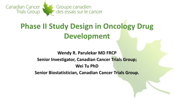 phase ii study design in oncology drug development