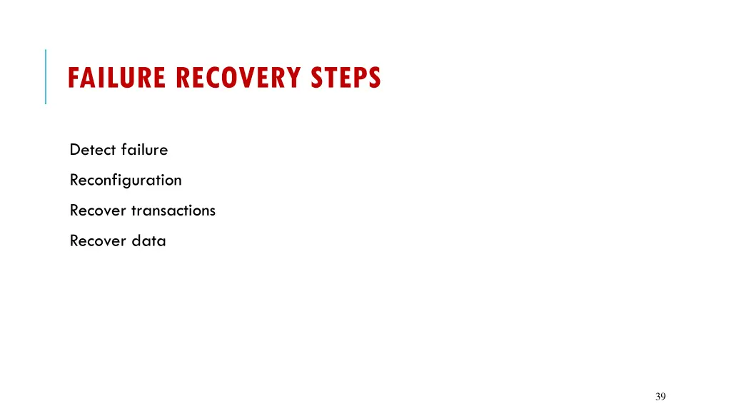 failure recovery steps