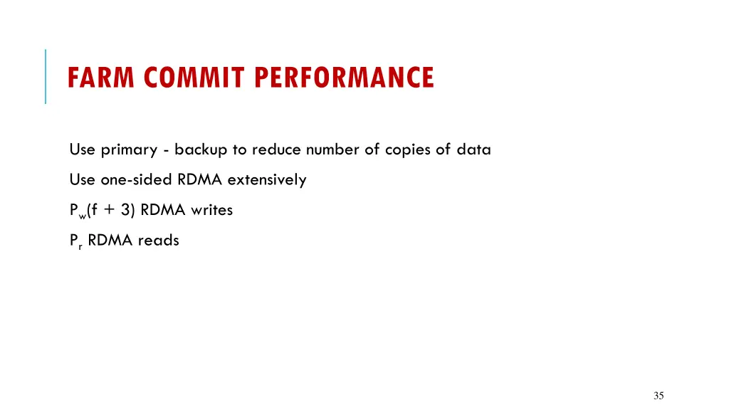 farm commit performance