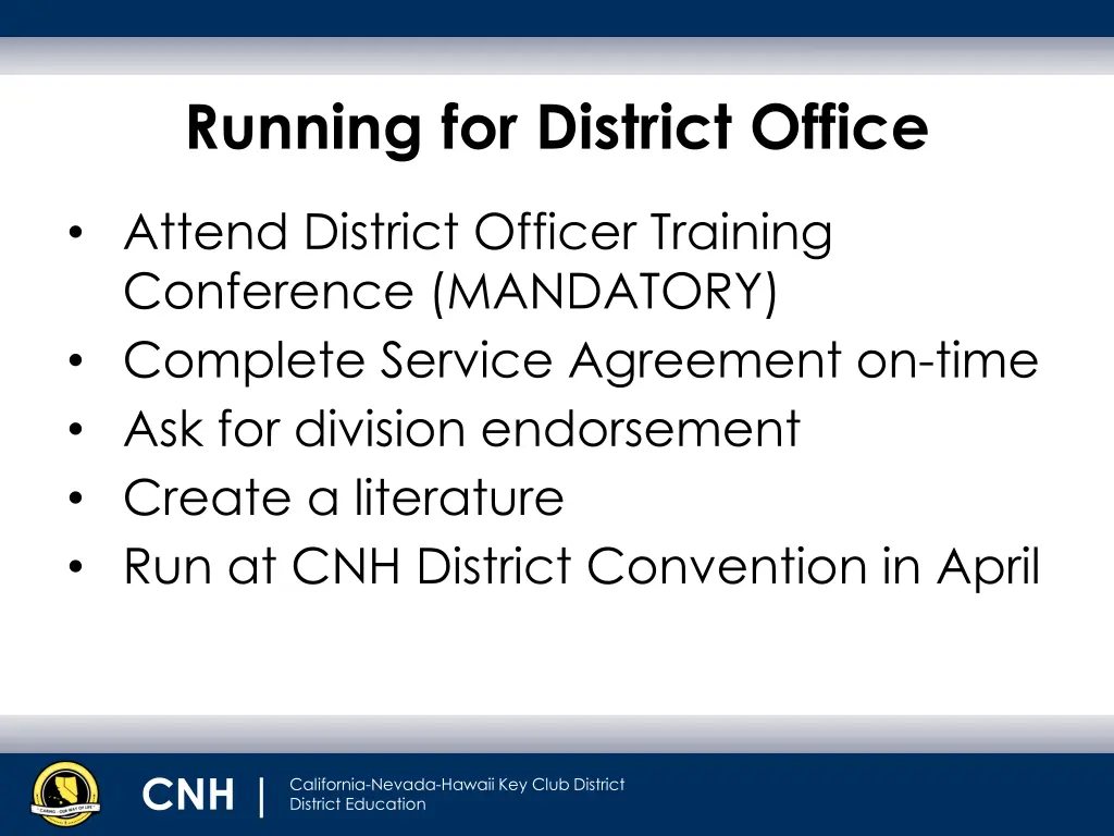running for district office