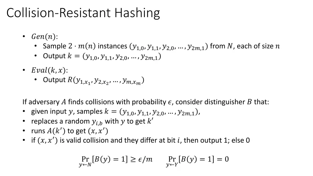 collision resistant hashing 2