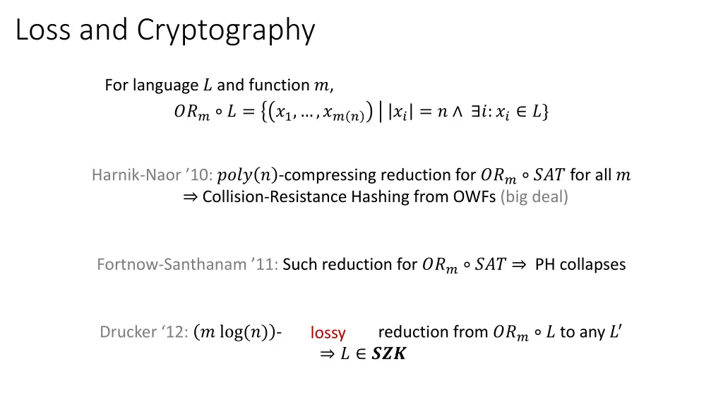 loss and cryptography 2