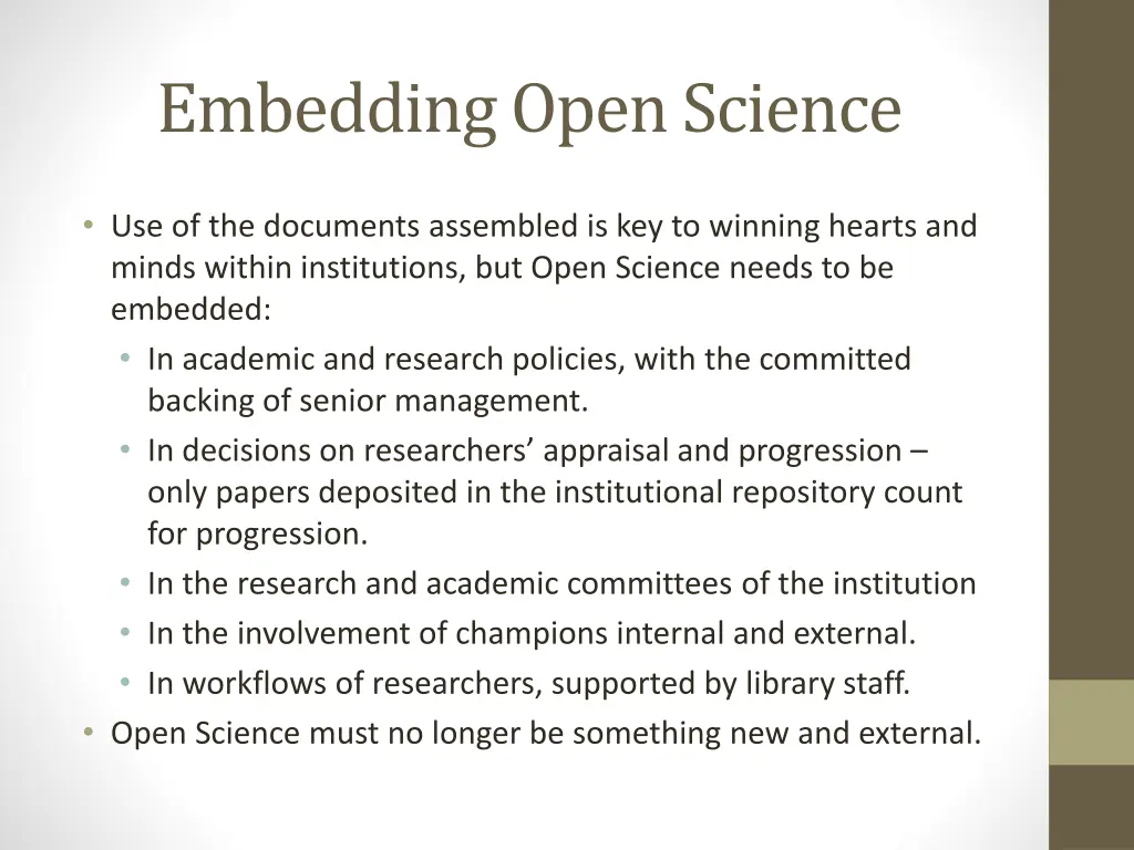 embedding open science