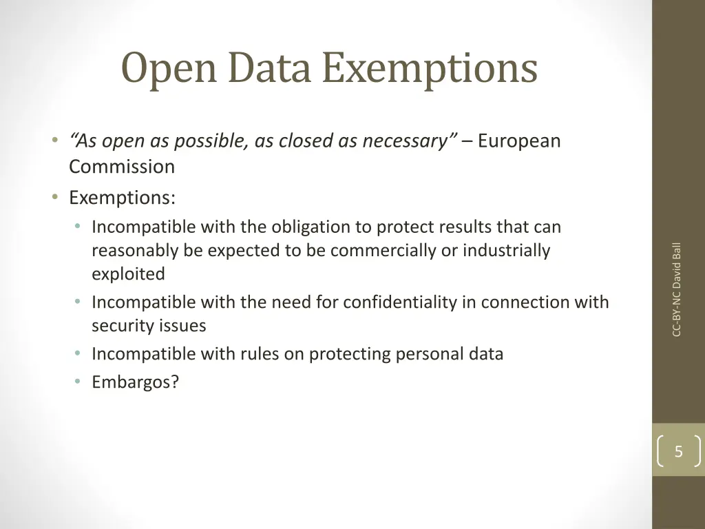 open data exemptions
