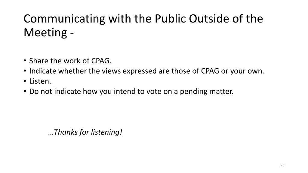 communicating with the public outside