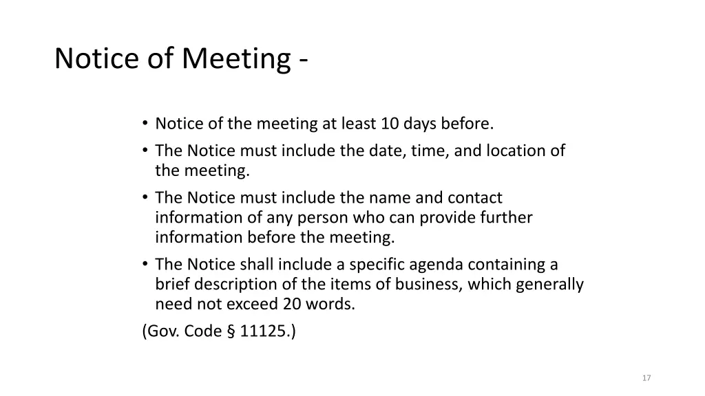 notice of meeting