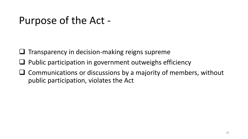 purpose of the act
