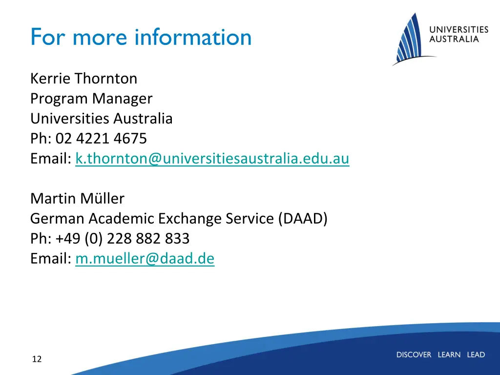 for more information