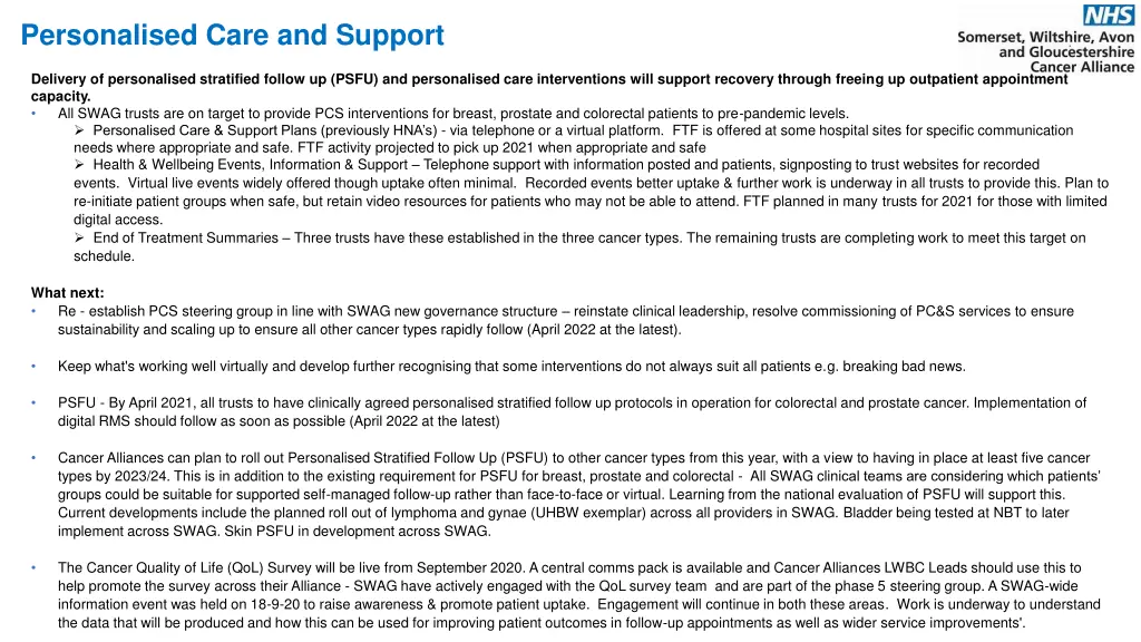 personalised care and support