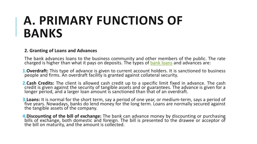 a primary functions of banks 1