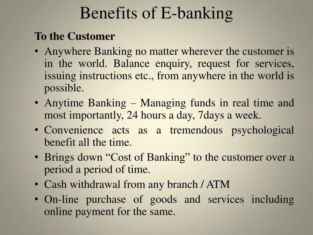 benefits of e banking